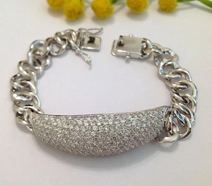 PULSERA FINA PLATA ESTERLINA 925 CON 400 CORTE BRILLANTE DE CIRCONIA - Imagen 1 de 4