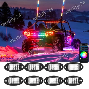Kit de 8 cápsulas LED RGB debajo del cuerpo luces de roca brillantes Bluetooth Fit Can-Am Maverick x3 - Imagen 1 de 18