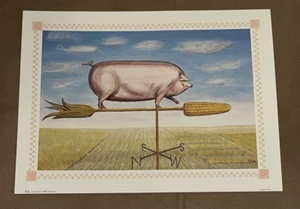 Pig on Windmill Corn Cob Farm 9x12 Photo Print D-2 Bygones Copyright 1986 - Picture 1 of 4