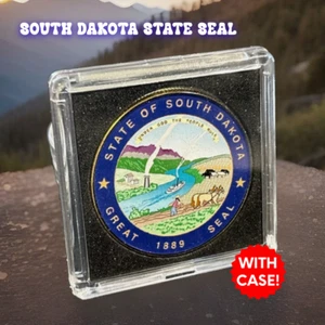 Moneda South Dakota 1889 State Seal Challenge Coloreada EE. UU. ¡INCLUYE ESTUCHE 2X2! - Imagen 1 de 11