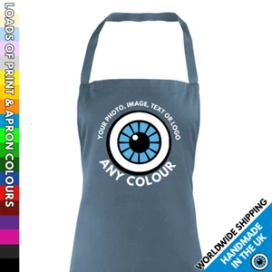 Personalised Image Apron • Adults Custom Printed Aprons •  Logo Text Photo Print - Picture 1 of 50