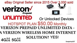 Forfait Hotspot illimité Verizon - Données originales, haute vitesse, 50 $/mois - Photo 1 sur 2