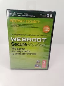 Webroot Secure Anywhere Internet Security PC MAC Mobile Devices Windows 8 New - Picture 1 of 6