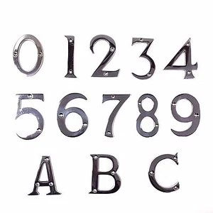 Polished Chrome House Door Numbers/Numerals -76mm & Letters -63mm - Picture 1 of 14