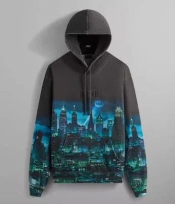 Kith x 蝙蝠侠高谭复古尼尔森连帽衫黑色 (KHM032790-001) 大号 — 第 1/4 张图片