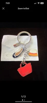 Authentic COACH Key Chain Key Ring, Bucket Hat, Shoe & Tote Purse, 65743 NEW - Image 1 of 2