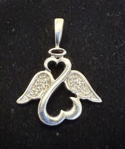 Jane Seymour Open Hearts 925 Sterling Silber Diamant Engel Anhänger - Bild 1 von 5