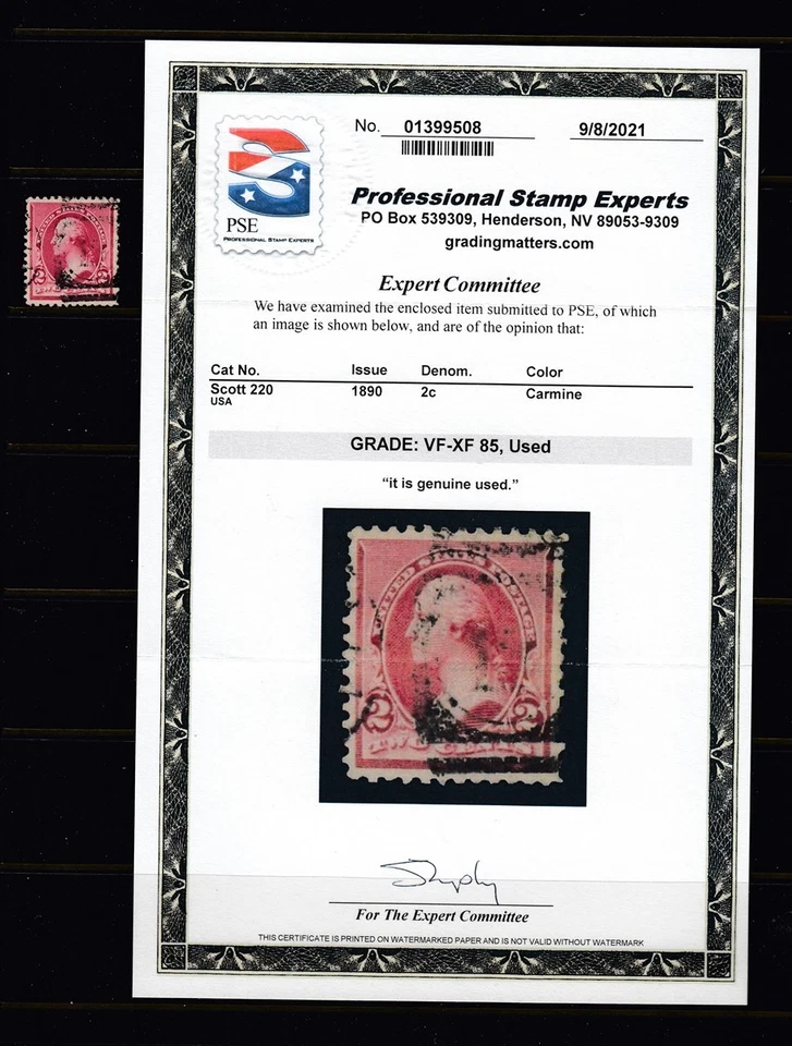 #220 2c Washington PSE Cert Graded 85 (USED) Nice - Image 1 of 1