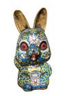 Vintage Rare Chinese Cloisonne Bunny Rabbit LED Digital Clock Figurine Gumps?