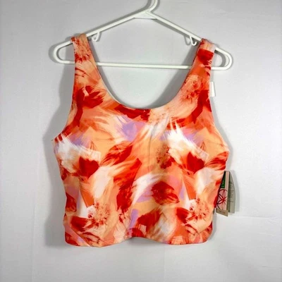 Sujetador deportivo abstracto naranja y blanco GAIAM para mujer talla XXL nuevo con etiquetas Foto 1 de 4