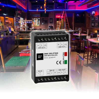 2 Channel DMX RDM Splitter Lighting Signal Booster Isolated Output 12V 24V DC - Image 1 of 4