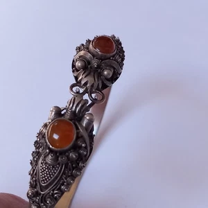Bracciale corniola teste di drago vintage Hallmarked London Import 1986. - Foto 1 di 24