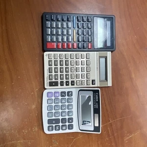 LOT 3  Calculators, TI-34,CANON LS82Z,Texas Instruments BA-11 ,UNTESTED !! - Picture 1 of 5