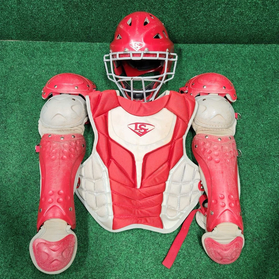 Louisville Slugger 4 件套青少年捕手装备套装 - 9 - 12 岁 - 红色 — 第 1/4 张图片