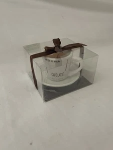 Mini Mocha Candle in Coffee Cup with Saucer - e772 - Picture 1 of 3