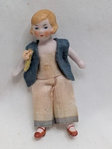 Antike 3,25" Voll Biskuit Puppenhaus Puppe Kind Alles Original Deutschland um 1920 - Bild 1 von 9