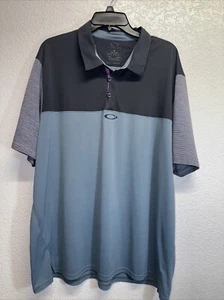 Oakley Polo Uomo XXL Blu e Grigio Golf Casual Elasticizzata Leggera 2X MSRP65 - Foto 1 di 5