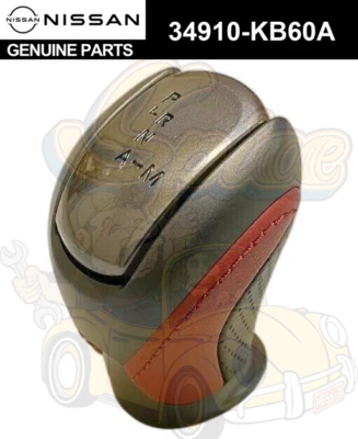 Nissan  Genuine SKYLINE GT-R GTR Shift Knob Red Black Leather 34910-KB60A - Image 1 of 2