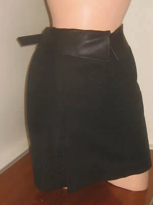 Alexander Wang LEATHER Waist Defining BLACK Skirt - Image 1 of 4