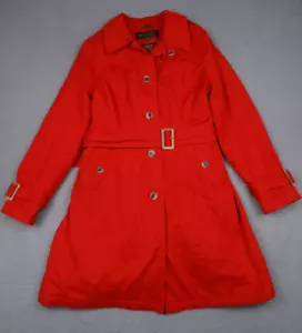 Pendleton Womens Jacket Size Medium Red Critically Seam Sealed Trench Coat - Picture 1 of 20