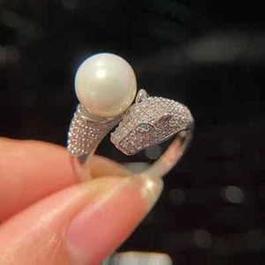 Silver Plated Pearl Studded Finger Ring Elegant Fashion Jewelry - Picture 1 of 4