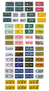 1/64 scale model car assorted TV movie semi truck license plates tags - Picture 1 of 1