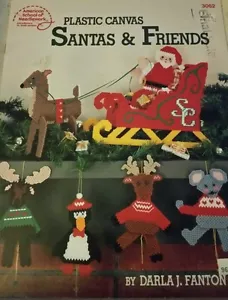 DG23 ASN 1989, PLASTIC CANVAS SANTAS & FRIENDS PATTERN LEAFLET - Picture 1 of 2