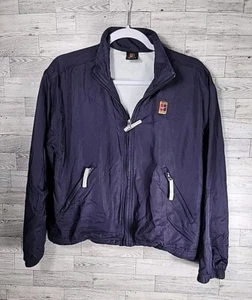 Vintage NIKE COURT 90s Windbreaker Nylon Track Jacket Polyester Lined Tennis Zip - Picture 1 of 8