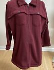 Womens Woolrich Burgundy Size 2X Jacket Coat Button Front Midweight Pockets Plus
