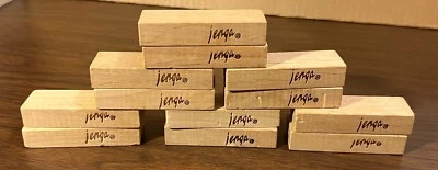 VTG 1986 Jenga 12 Replacement Pieces Milton Bradley Wood Blocks Crafts Wedding - Image 1 of 3