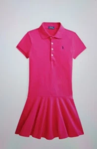 Polo Ralph Lauren Niñas Polo Vestido ROJO Talla Grande 12-14 Elastizado Malla de Algodón Nuevo con Etiquetas - Imagen 1 de 3