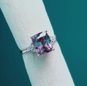 5,25 ct Alexandrit Ring Juni Geburtsstein Farbwechsel Ring Ovalschliff Edelsteine Ring - Bild 1 von 7