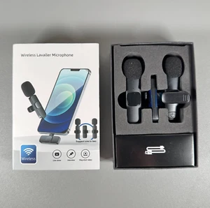 Wireless Lavalier Dual Microphones for iPhone/iPad Devices | Windproof | Clip-On - Picture 1 of 12