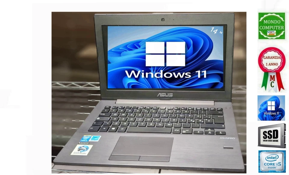 PORTATILE NOTEBOOK ASUS PU301L CPU INTEL CORE i5 4210U WINDOWS 11 PRO - Immagine 1 di 1