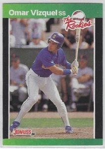 1989 DONRUSS OMAR VIZQUEL "THE ROOKIES" RC #53 SEATTLE MARINERS - Picture 1 of 2