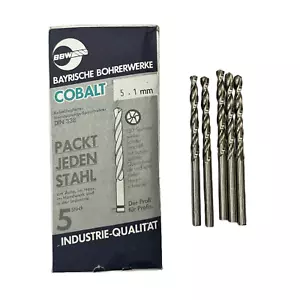 5 Bbw 5.1mm Hss-E Cobalt Metall Bohrer Stahl, Legierungen & PVC Made IN Germany - Bild 1 von 1