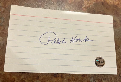 Ralph Houk Signed Index Card 1961 WORLD SERIES Yankees Manager Hologram - Image 1 of 2