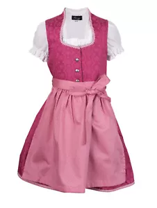 Kinderdirndl Charlotta Pink - 3-teiliges Dirndl Mädchen mt Bluse - Knopfleiste - Bild 1 von 7