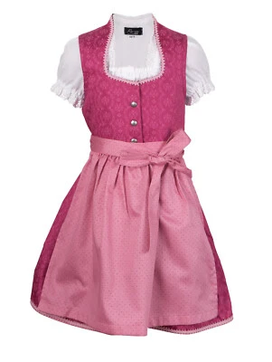 RAMONA LIPPERT Kinderdirndl Charlotta Pink - 3-teiliges Dirndl Mädchen mt Bluse - Knopfleiste