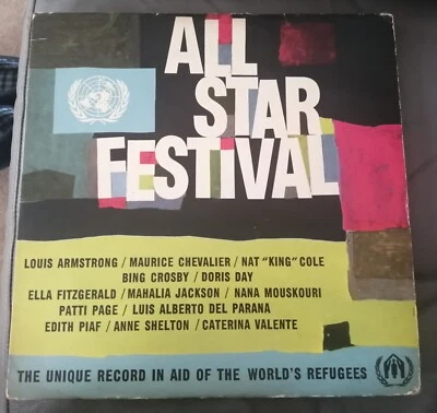 ALL STAR FESTIVAL United Nations 1963 Vinyl LP MONO Louis Armstrong Edith Piaf + - Image 1 of 3