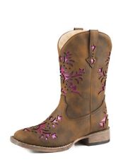 Roper Western Boots Girls Lola Pull On Brown 09-018-1903-2133 BR