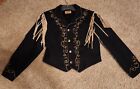Vintage Phoenix USA Wool Suede Womens Embroidered Western Fringe Jacket Cowgirl