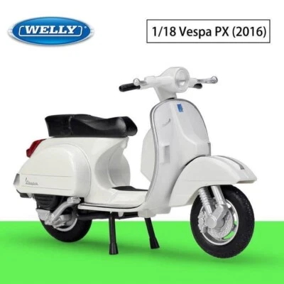 Welly 1/18 Vespa PX 2016 Moto Diecast Scooter Bicicleta Modelo Juguete CAJA Blanca Foto 1 de 4