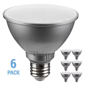6 Pack S11584 Wide Flood 60° LED 11W =75W 120V PAR30SN Short Neck CCT Medium E26 - Picture 1 of 10