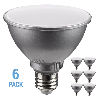 6 Pack S11584 Wide Flood 60° LED 11W =75W 120V PAR30SN Short Neck CCT Medium E26 - Image 1 of 4