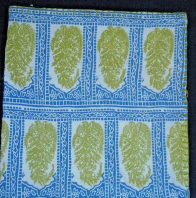 John Robshaw Cubierta Refuerzo Estampado Azul Turquesa Verde Manzana 17"x32" NUEVA Foto 1 de 4