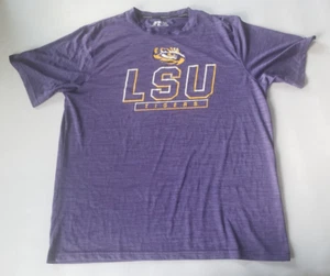 LSU Tigers Russell Men’s Purple Black Short Sleeve T-Shirt Size XL - Picture 1 of 6