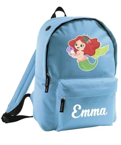Bolso Mochila Sirena Niño Añadir Nombre Personalizado Niño Niña Idea de Regalo Lindo Agua de Mar - Imagen 1 de 12