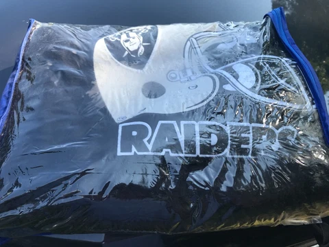 L A Oakland Las Vegas Raiders NFL Large Throw Wool Blanket 40" x 68" pre-owned Cover