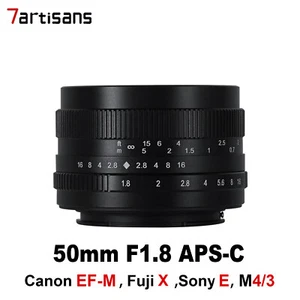 7artisans 50mm F1.8 APS-C Large Aperture Lens for Sony E Canon EF-M Fuji X M4/3 - Picture 1 of 10